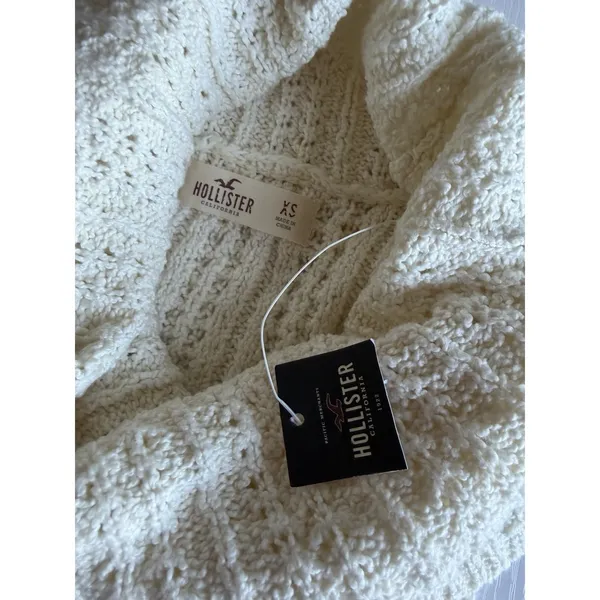 Hollister California Cream Sleeveless Cowl-neck Knit Tunic Sweater - SZ XS - Image 7