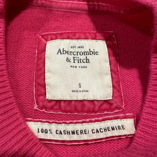 Abercrombie Cashmere Sweater Preppy Y2K Old Money Heritage Minimalist Hot Pink S - Image 4