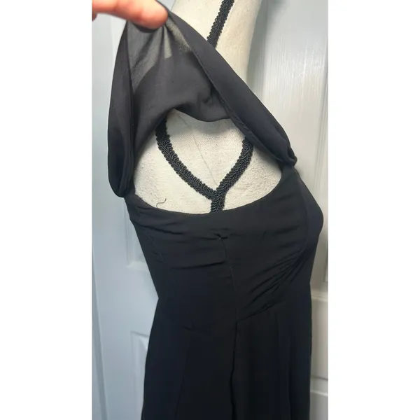 Birdy Grey Melissa Small Convertible Black Chiffon One Shoulder Bridesmaid Dress - Image 7