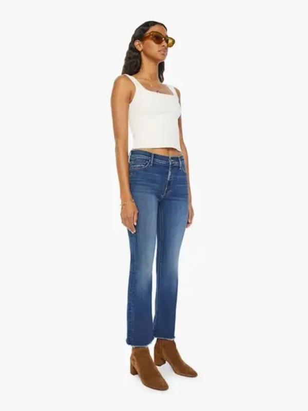 MOTHER The Outsider Ankle Fray Uncharted Waters Blue Denim Jeans - Image 3
