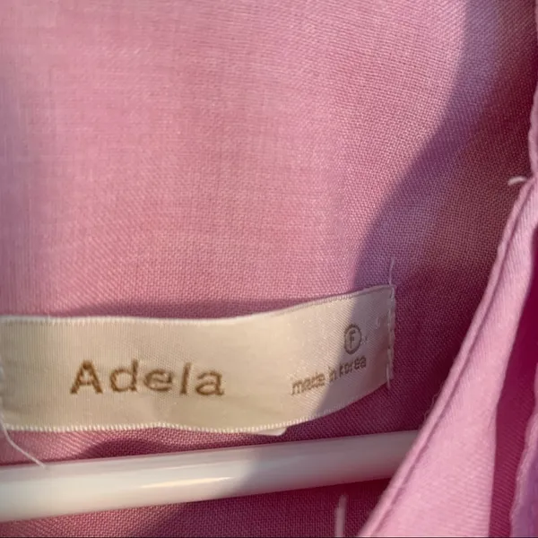 Adela Women's Sleeveless Blouse Crewneck Pleated Bow Shoulder Pink Purple - Image 7