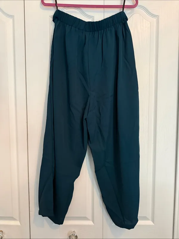 BloomChic High-Waist Teal Wide Leg Pants - Image 5