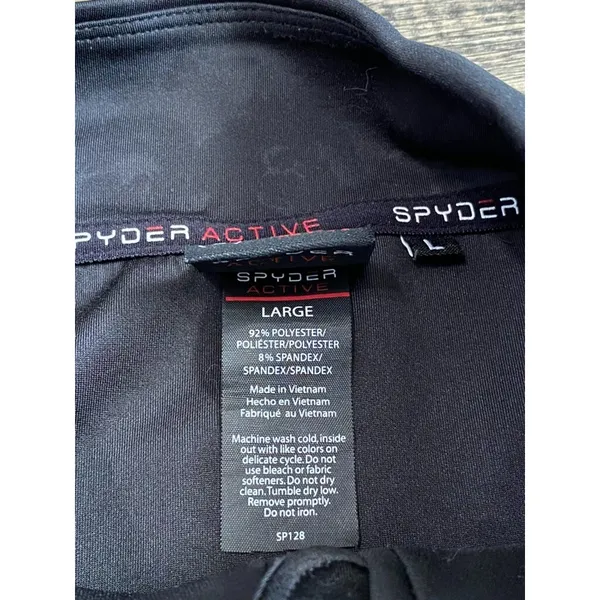 EUC Womens Spyder Active long sleeve 1/4 quarter zip cropped‎ camo black size L - Image 4