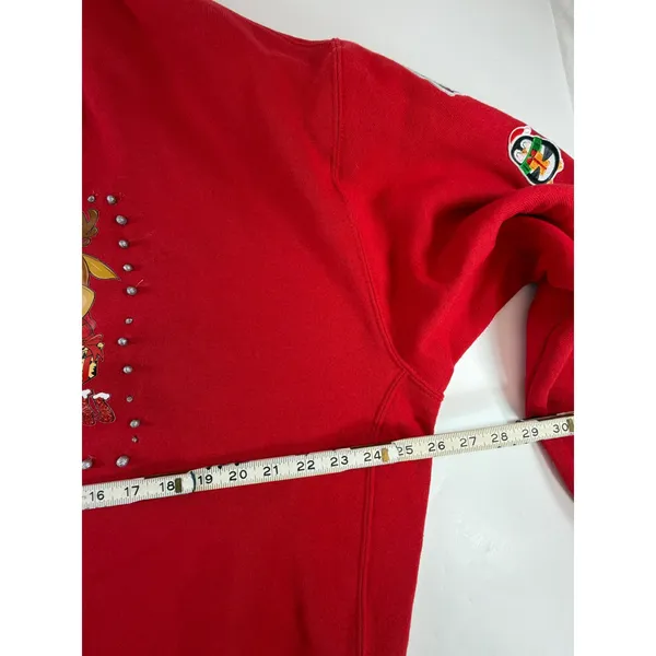 Russell Athletic Red Let It Snow Christmas Sweatshirt XXL Embellished Studded - Image 3