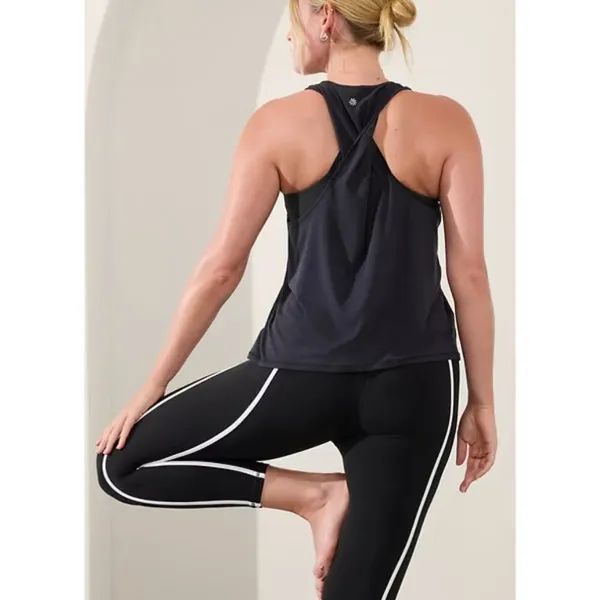 Athleta M With Ease Twist Back Tank Black Medium - Image 8