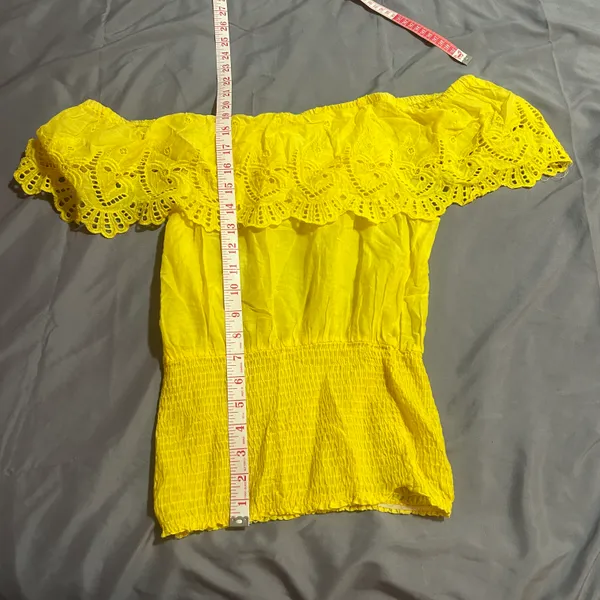 Arden B Yellow Off The Shoulder Blouse - Image 7
