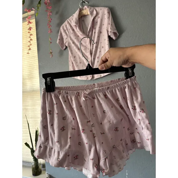 Wild Fable Pink Floral Pajama Set – Size XXS - Image 6