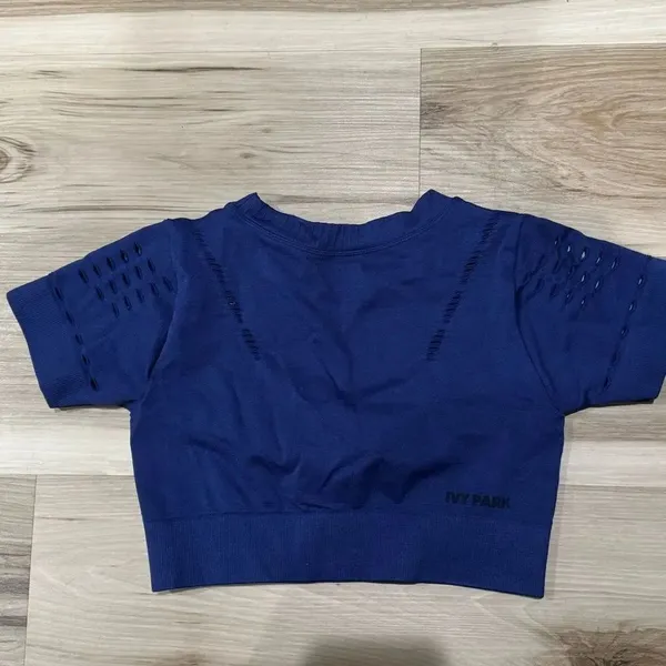 Ivy Park Blue Athletic Crop T Shirt Top Women’s Small/Medium - Image 3
