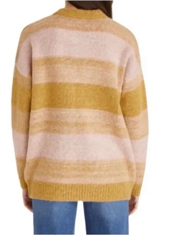 MADEWELL Otis‎ Space Dye Striped Alpaca Blend Sweater in Pink Oyster, Medium - Image 2