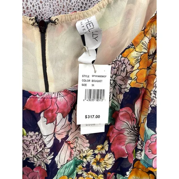 $325 Rachel Pally Women's Blue Sheer Long Eden Floral Maxi‎ Dress Size 3X NWT - Image 7