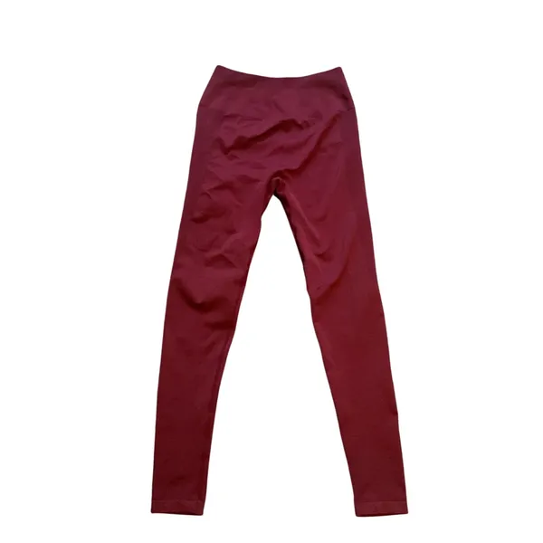 AUROLA Seamless Scrunch Butt Leggings Burgundy High Waist Activewear Size S - Image 2