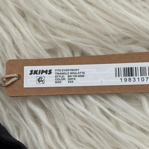 Skims Fits Everybody Triangle Bralette Onyx Size XXS - Image 6
