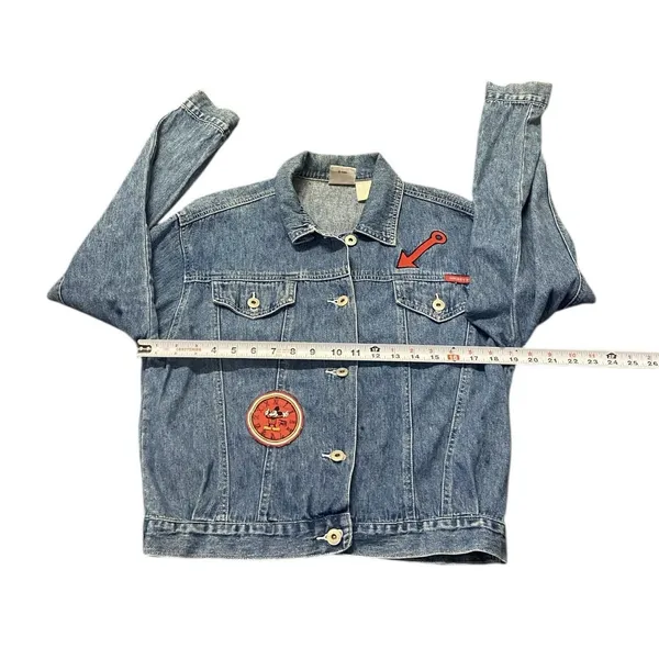Vintage 90s Disney Mickey & Co Mickey Time Classic Denim Jean Jacket‎ Size S/M* - Image 3