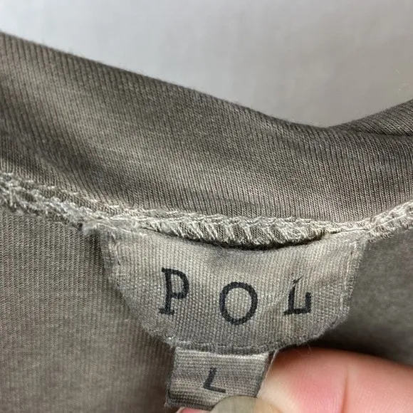 POL Gray Sleeveless T Shirt Tunic Top L - Image 5