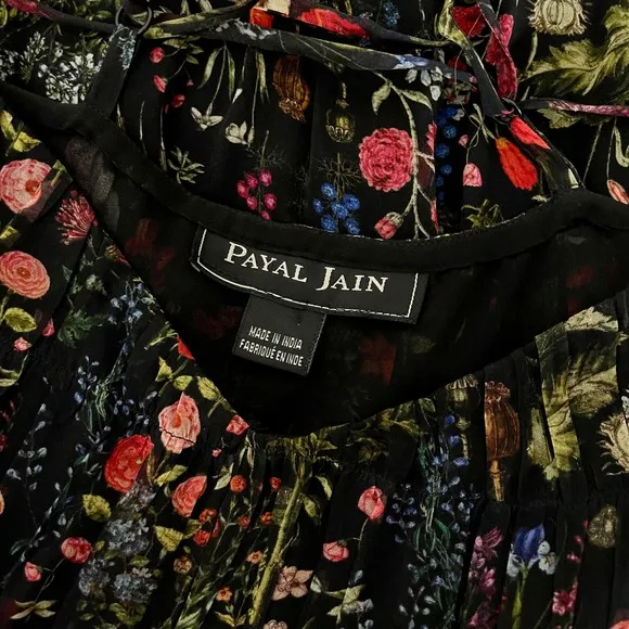 Anthropologie PAYAL JAIN Massima Pleated Floral‎ Maxi Dress Romantic Small - Image 12