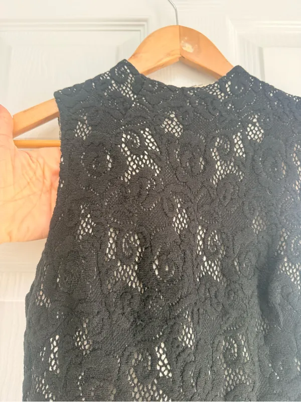 Alice + Olivia Gisela High Neck Long Lace Sleeveless Black Maxi Dress 2‎ - Image 10