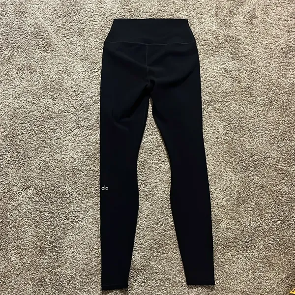 Alo Yoga High Waisted Ripped Warrior Black Leggings Small‎ - Image 5