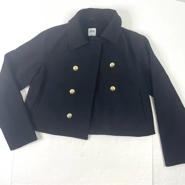 Zara Cropped Coat - Image 4