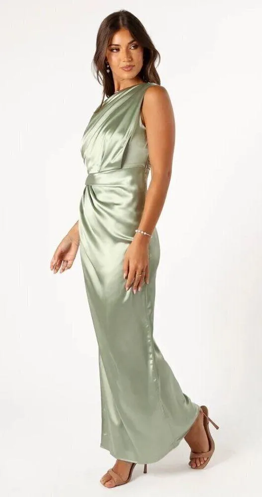 PETAL & PUP Nadia One Shoulder Maxi Dress in Sage Size US 2 - Image 3