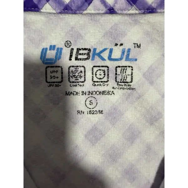 Ibkul Gingham Sleeveless Polo Lavender/White Golf Tennis Women'S‎ Size Small - Image 9