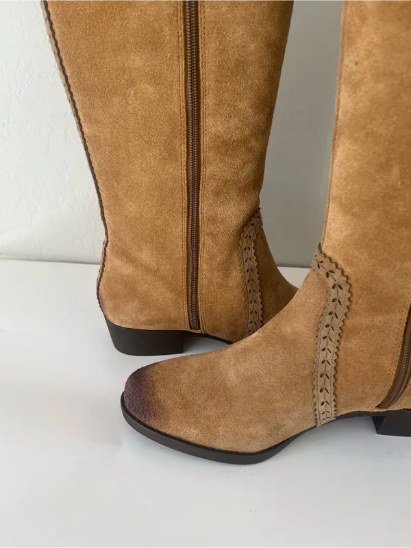 Nurture Tall Suede Boots with Paisley Tooled Detailing NEW 10 boho style paisley - Image 6