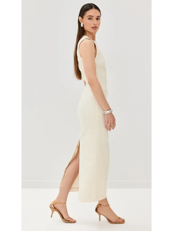 NWT Reformation Kendi Denim Midi in Fior Di Latte Sleeveless Stretch Dress 6 - Image 2