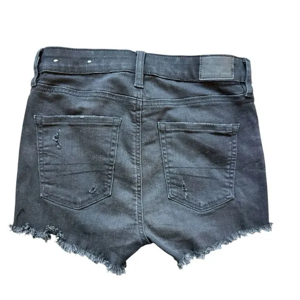 Womens American Eagle AEO Denim Hi-Rise Shortie Next Level Stretch Jean Shorts 0 - Image 4