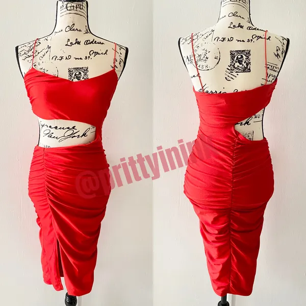 Tiger Mist Cheyenne Red Cut-out dress - Image 2