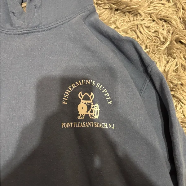 Fisherman’s Supply Blue Hoodie Size M - Image 3