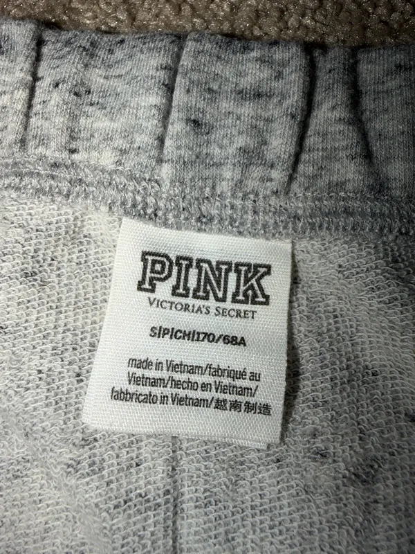 PINK Victoria's Secret Sweatpants Grey Small - Image 3