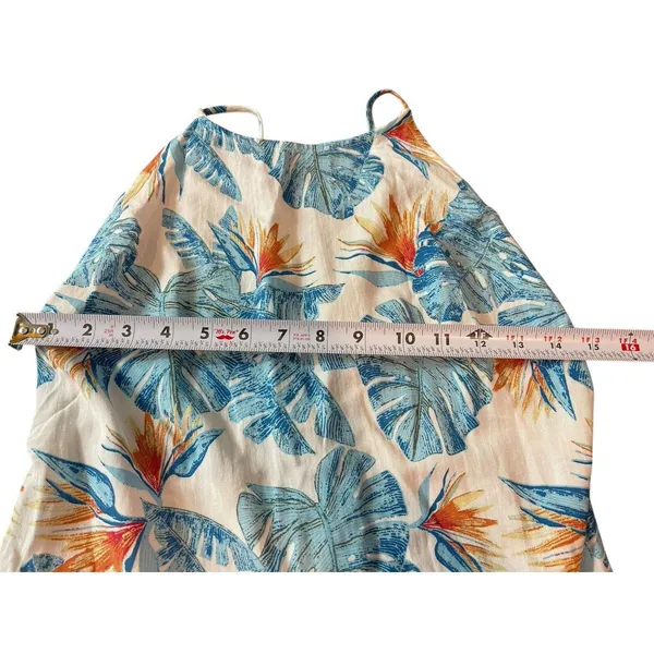 Roxy Halter Sleeveless Tropical Beach Palm Leaf Floral Mini Dress XS NWT - Image 13