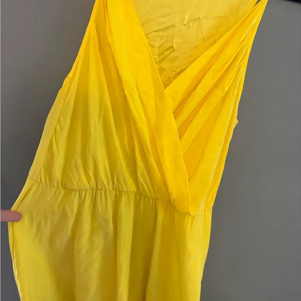 Amanda Uprichard Yellow Silk Mini Dress - Image 4
