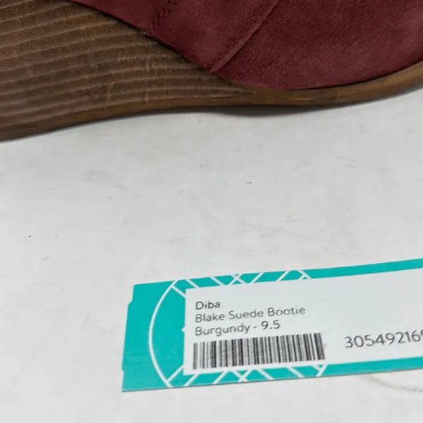 Diba Blake Suede Bootie Burgundy Ankle Boot Lace Up Wedges Size 9.5 NWOB - Image 12