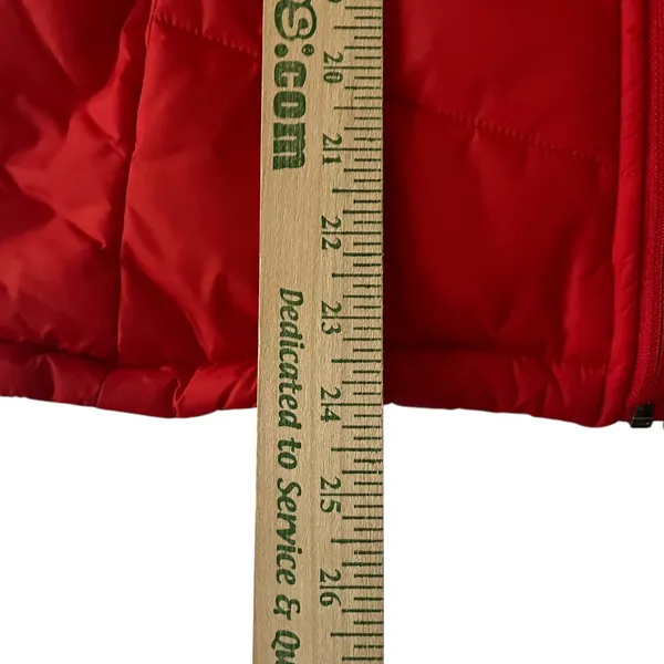 NBA Bulls Red Puffer Sherpa Vest Reversible Womens Small Full Zip‎ Sleeveless - Image 7