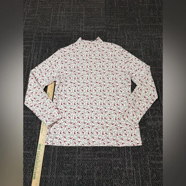 Vintage Woman’s Bird Turtleneck Top Cardinals Holiday North Crest Large - Image 2