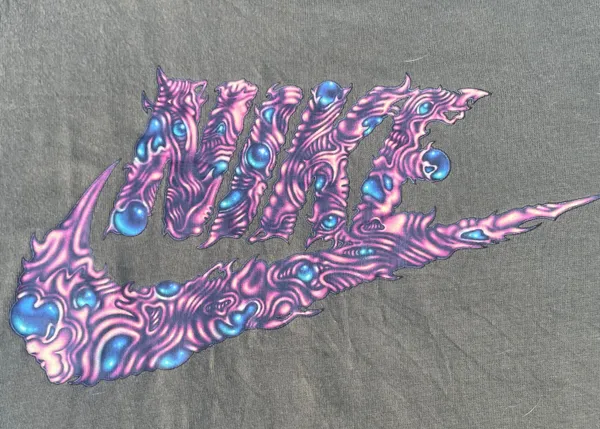 Green Center Swoosh Spellout Fantasy Graphic T-shirt - Image 4