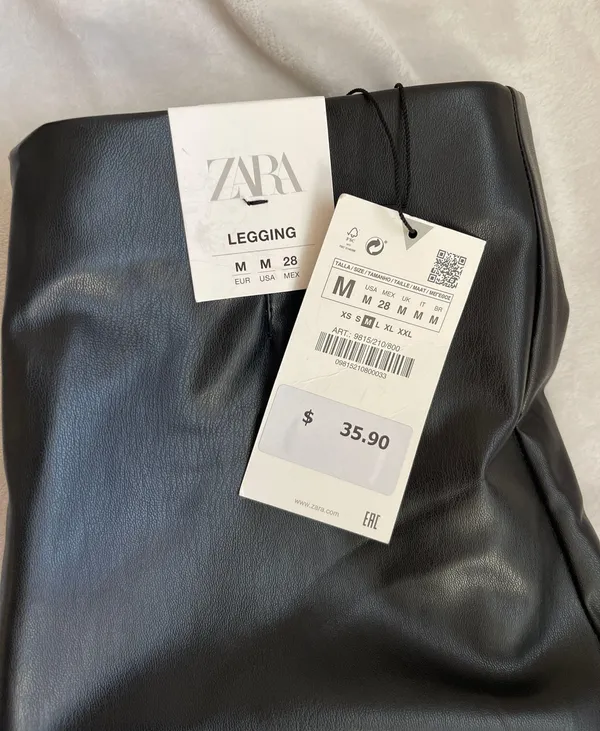 High-Waisted Faux Leather Leggings - Image 4