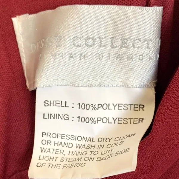 NWT Dessy Collection High Neck Backless‎ Crepe Trumpet Gown in Burgundy 3039 - Image 8