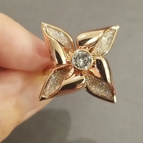 💕TED BAKER💕 Rose Gold Glitter Enamel Breeze Ring - Image 6