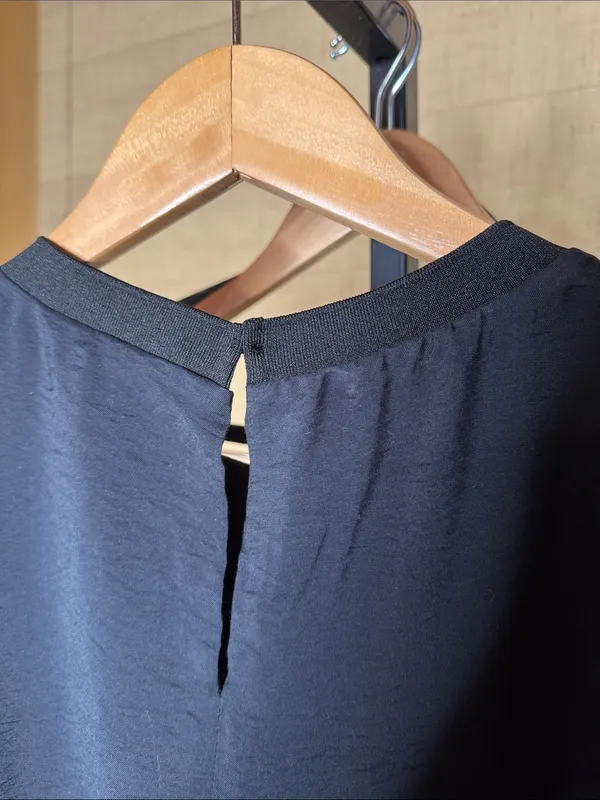 NWT By Anthropologie Shimmer Bubble Hem Top Black Medium - Image 14
