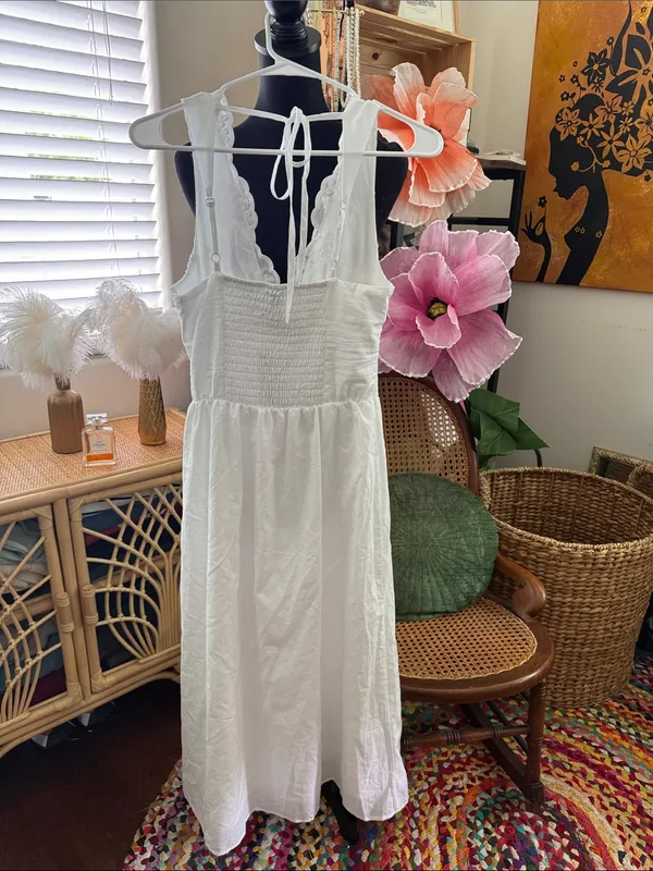 NWT Wild Fable White Boho Garden Cottage Lace Corset Midi Maxi Dress - Image 2