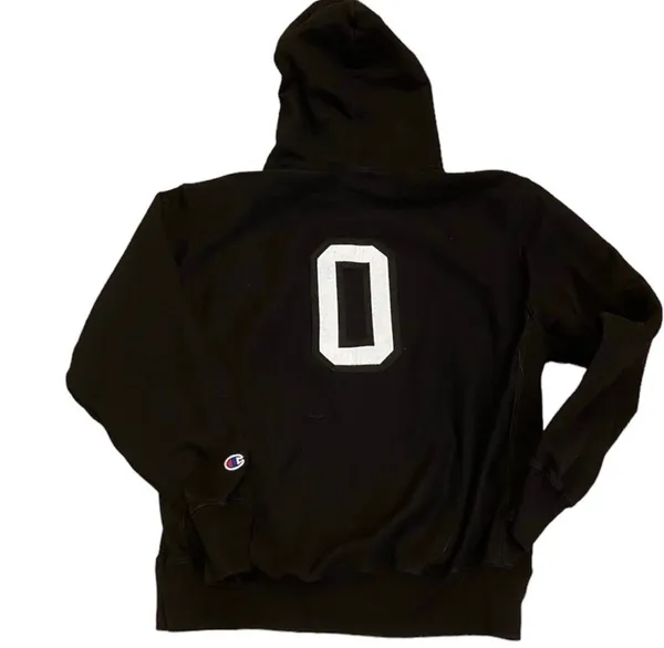 Champion Black White Sweatshirt Original L Athletic Hoodie Retro - Image 4
