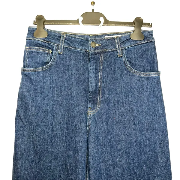 Zara‎ Womens The Marine Straight Wide Leg Jeans Medium Wash Denim Size 6 Boho - Image 2