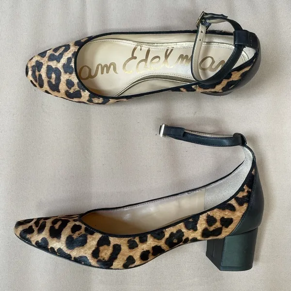 Sam Edelman Lola Leopard Calf Hair Heel‎ Size 6 - Image 2