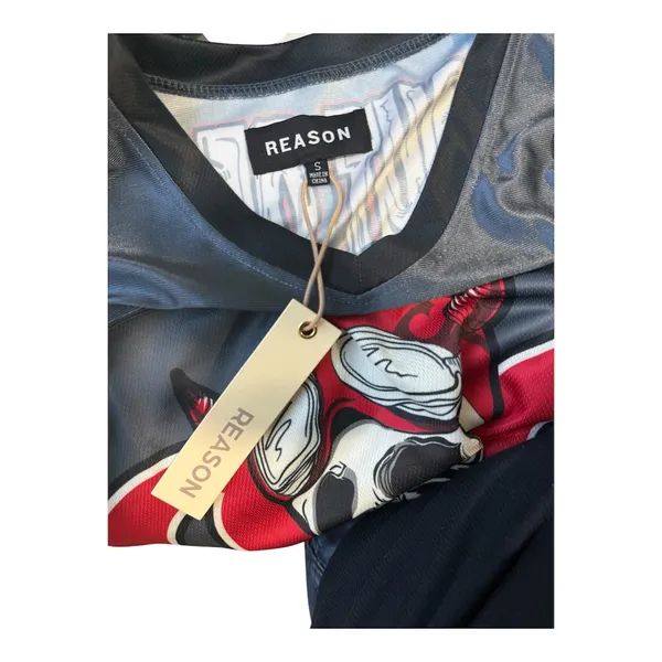 Reason Brand NYC Streetwear 66 Skull Bat Out Of Hell American Football Jersey - Image 3