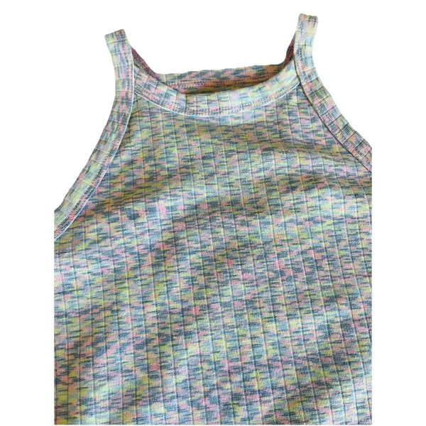 American Eagle Pastel Knit Crop Tank Small Rib Knit Multi Color - Image 4