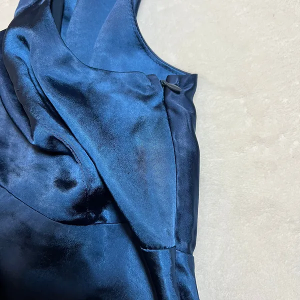 NEW Lulus Incredible Love Navy Satin Cowl Back Midi Slip Dress Size L Formal - Image 9