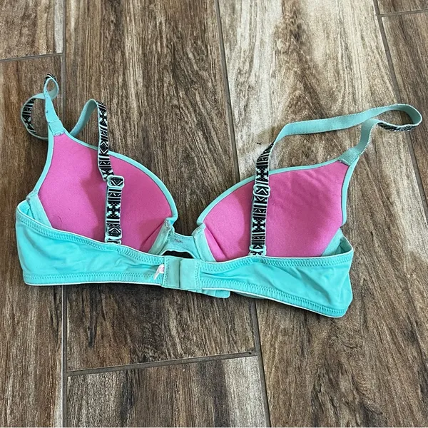 Pink Victoria’s Secret blue green bra - Image 3