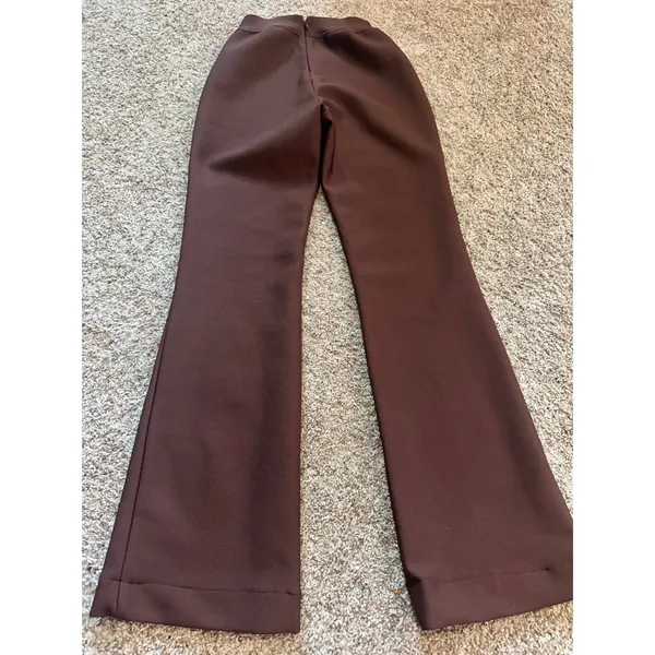 Nova Luxe Victoria High Waist Flare Leg Pants Brown 24GWY4478AB XS 35 Inseam - Image 6