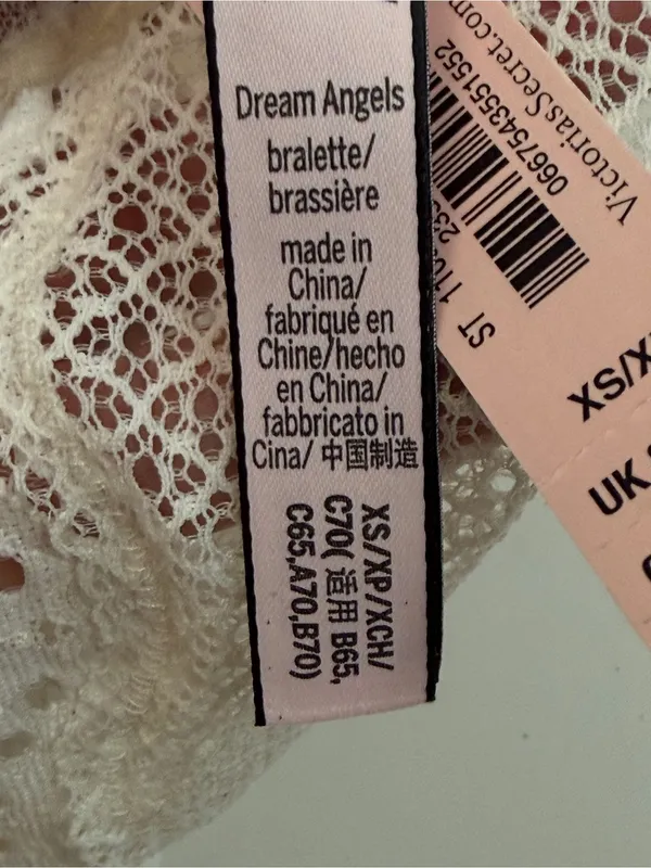 Victorias Secret Dream Angels Bralette Floral Lace Corset Unlined Ivory Cream - Image 9